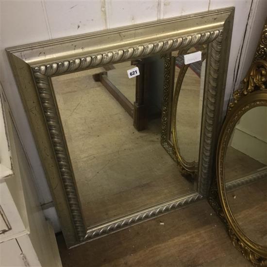 Silvered framed wall mirror